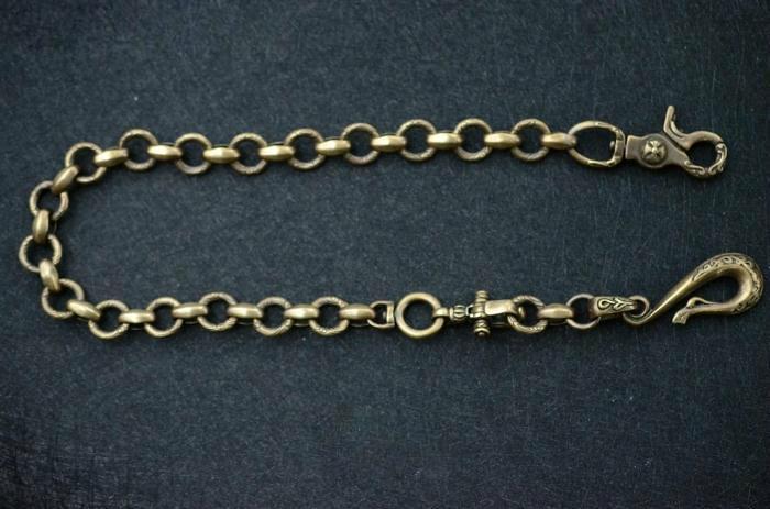 Solid Brass Cool Punk Rock Wallet Chain Biker Trucker Wallet Chain Trucker Wallet Chain for Men