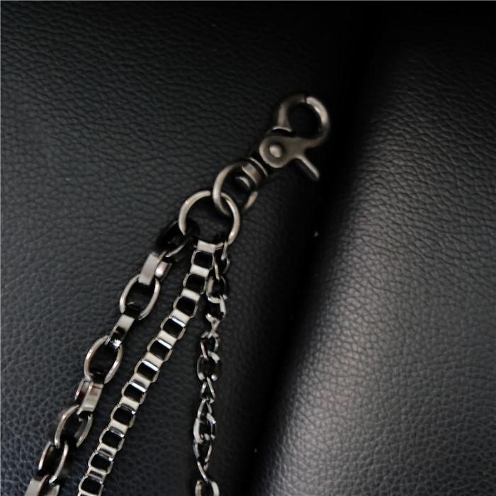 Cool Men's Cross Three Layer Wallet Chain Pants Chain Punk Biker Wallet Chain For Men