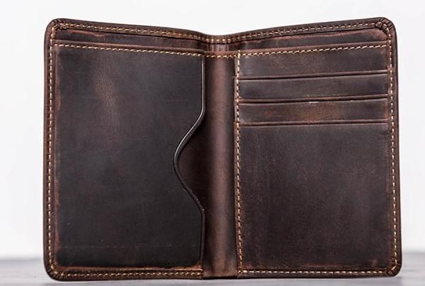 Cool Leather Men Slim Small Wallet Bifold Vintage Small Wallet for Men