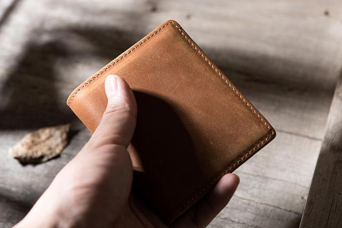 Handmade Leather Mens Cool Slim Leather Wallet Men Small Wallets Bifold for Men