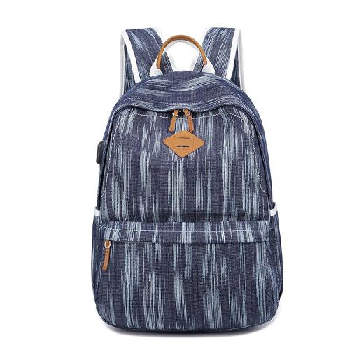 Canvas Women Mens 14 Navy Blue Travel Backpack Brown Computer Bag College Backpack for Men