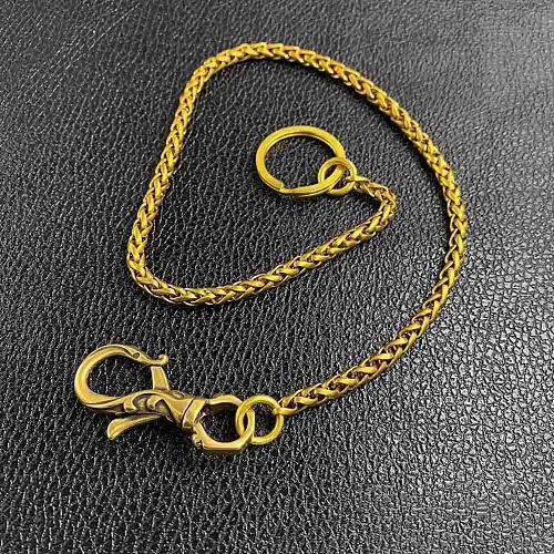 Fashion Brass 18 Mens Dragon Ring Key Chain Gold Pants Chain Wallet Chain Motorcycle Wallet Chain for Men