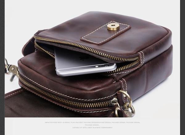 Leather Belt Pouch Mens Small Cases Waist Bag Hip Pack Belt Bag Fanny Pack Bumbag for Men