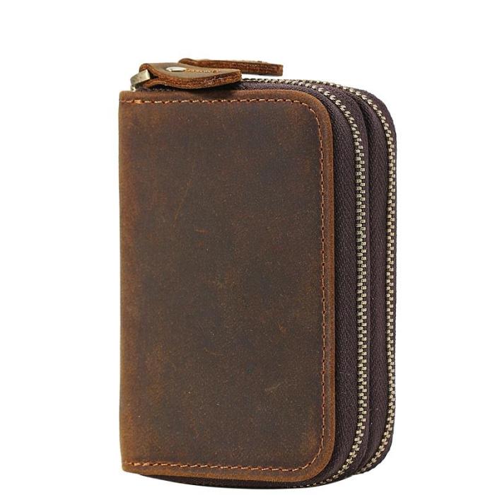 Handmade Leather Mens Cool Key Wallet Car Key Holder Case Slim Card Coin Wallet for Men