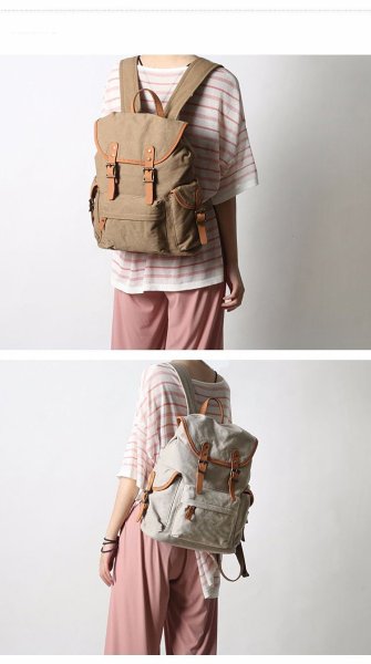 Cute Canvas Womens Mens Classic 14‘’ Green Computer Backpack White Women's School Backpack Travel Backpack for Men