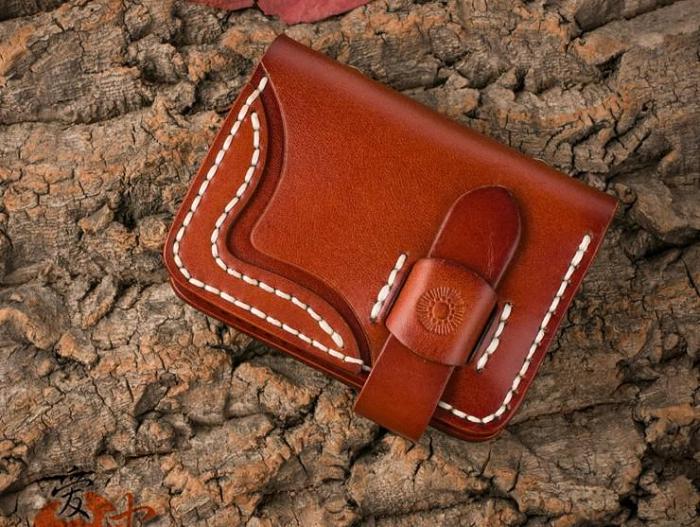 Handmade Mens Cool Short Card Holders Card Case Small Card Slim Wallets for Men