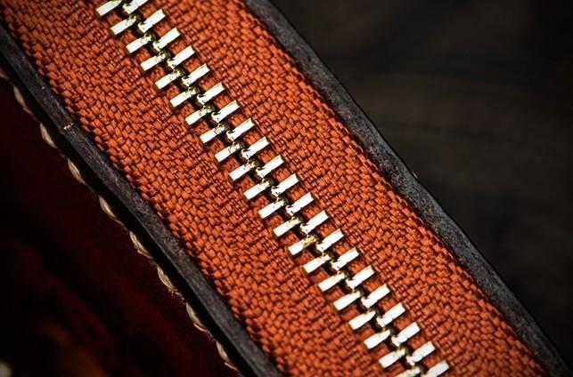 Handmade Mahākāla Leather Brown Biker Wallet Mens Cool Short Chain Wallet Trucker Wallet with Chain