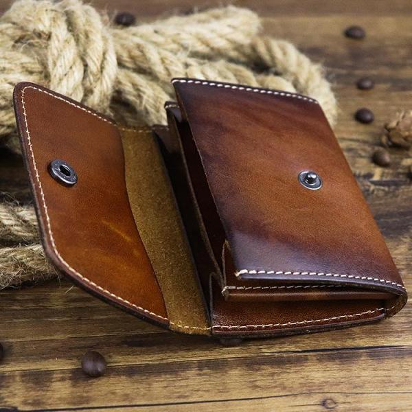 Vintage Women Men Leather Card Wallet Coin Purse Organ Coin Pouch Change Holder for Men and Women