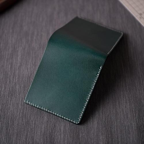 Handmade Leather Mens Cool Slim Leather Wallet Men Small Wallets Bifold for Men Women