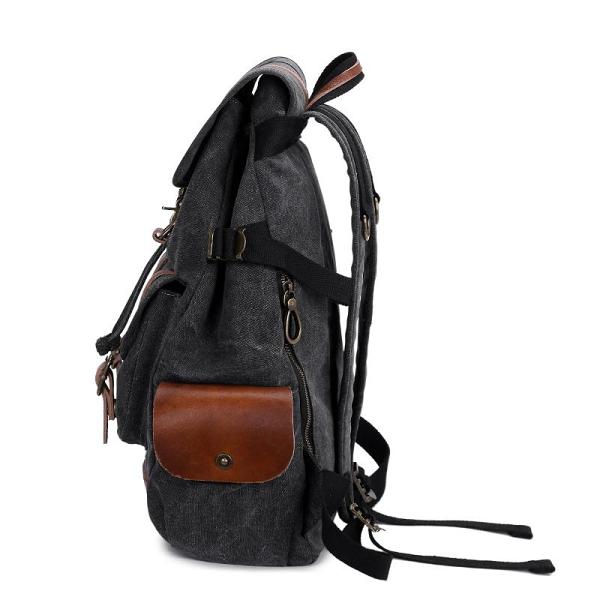 Canvas Leather Mens 15 Black Hiking Backpack Army Green Travel Backpack Blue College Backpack for Men