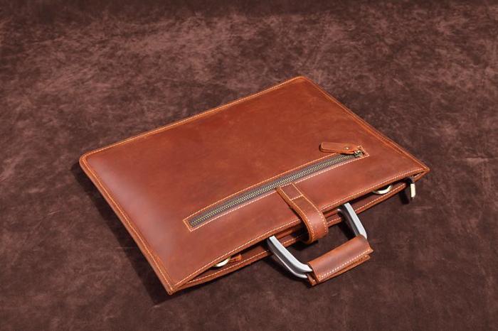 Handmade Leather Men Vintage Briefcase Handbag Laptop Bag For Men