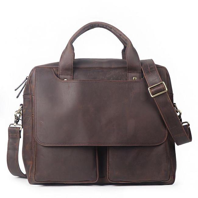 GENUINE LEATHER MENS COOL MESSENGER BAG BRIEFCASE WORK BAG BUSINESS BAG FOR MEN
