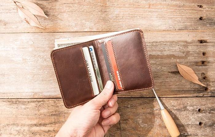 Cool Leather Mens Small Wallets Bifold Slim Front Pocket Wallet for Men