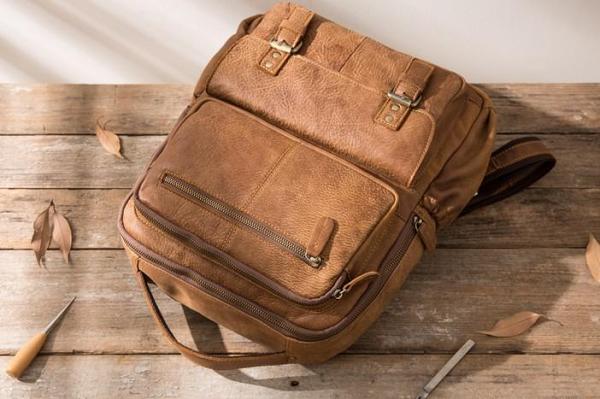 Brown Mens Leather Backpacks Travel Backpacks Laptop Backpack for men