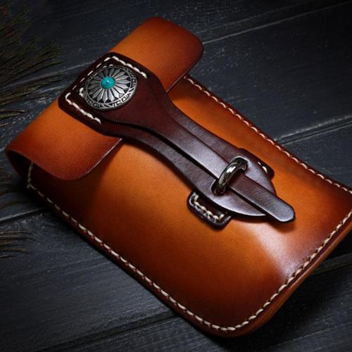 Leather Belt Pouch Mens Small Cases Waist Bag Hip Pack Belt Bag Fanny Pack Bumbag for Men