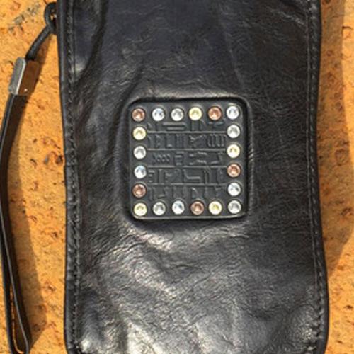Handmade Genuine Leather Mens Clutch Cool Long Wallet Zipper Clutch Wristlet Wallet for Men