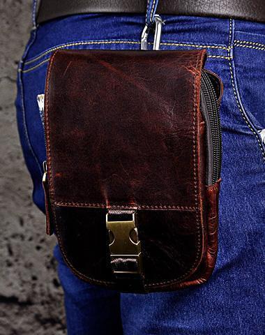 Vintage Leather Cigarette Cases Belt Pouch for Men Waist Bags BELT BAG For Men