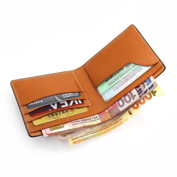 Leather Mens Small Wallet Slim Wallet Front Pocket Wallet Card Wallet for Men