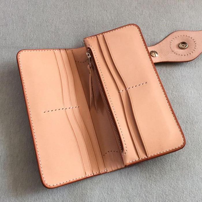 Handmade Leather Biker Wallet Mens Cool Chain Wallet Trucker Wallet with Chain