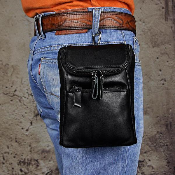 Leather Belt Pouch Mens Small Cases Waist Bag Hip Pack Belt Bag Fanny Pack Bumbag for Men