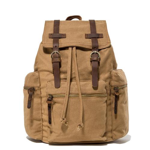 Canvas Leather Women Mens 14 Khaki Travel Backpack Green Computer Bag Black College Backpack for Men