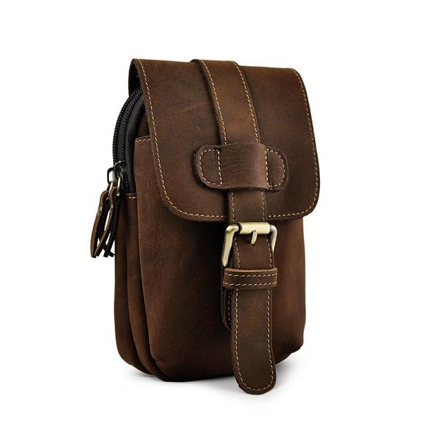 Vintage Leather Cigarette Cases Belt Pouches for Men Waist Bag BELT BAG For Men