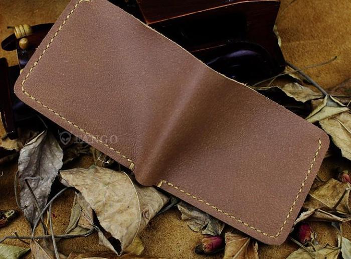 Handmade Leather Mens Cool Slim Leather Wallet Men billfold Wallets Bifold for Men