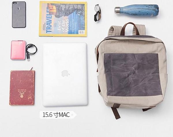 Canvas Gray Mens Cool Backpack Canvas Travel Bag Canvas School Bag for Men