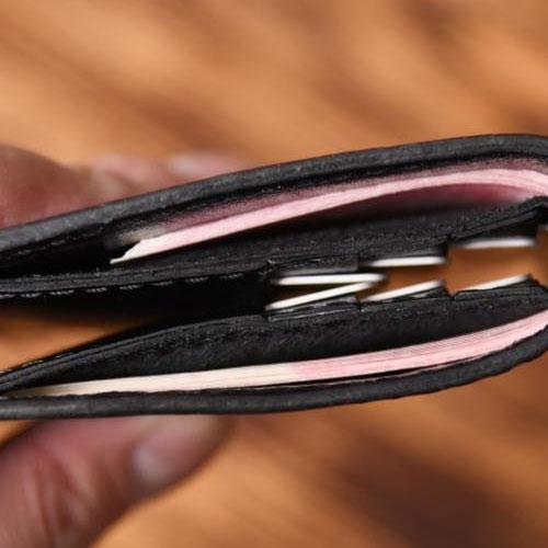 Handmade Leather Mens Cool Slim Leather Wallet Men Small Wallets Bifold for Men