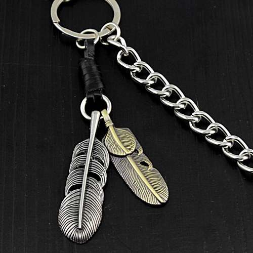 Cool Mens Feather Silver Wallet Chain Pants Chain Jeans Chain Jean Chain Biker Wallet Chain For Men