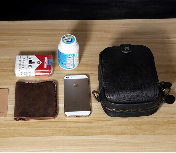 Leather Belt Pouch Mens Small Cases Waist Bag Hip Pack Belt Bag Fanny Pack Bumbag for Men