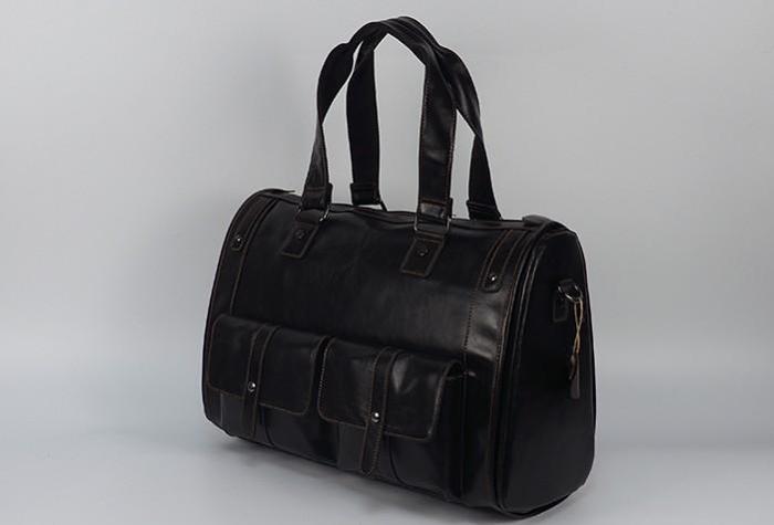 Cool Leather Mens Travel Bag Overnight Bag Work Handbag Business Bag for Men