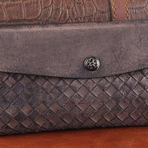 Handmade Leather Mens Clutch Cool Braided Wallet Clutch Wristlet Wallet for Men