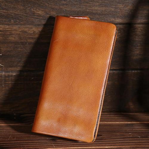 Handmade Leather Mens Clutch Wallet Cool Leather Wallet Long Phone Wallets for Men