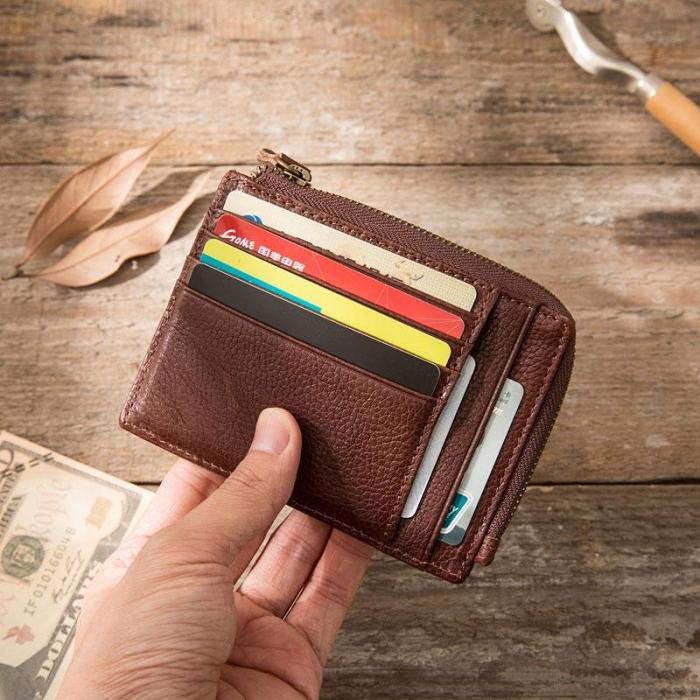 Leather Mens Slim Card Holder Front Pocket Wallets Card Wallets for Men