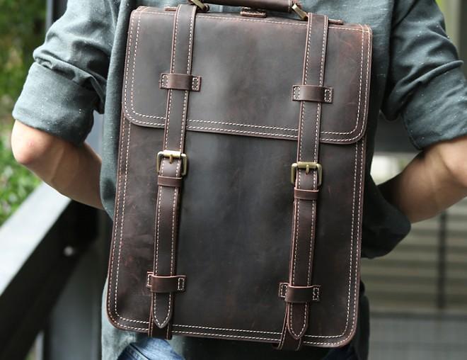 Handmade Leather Mens Backpack Travel Backpack Laptop Backpack for men