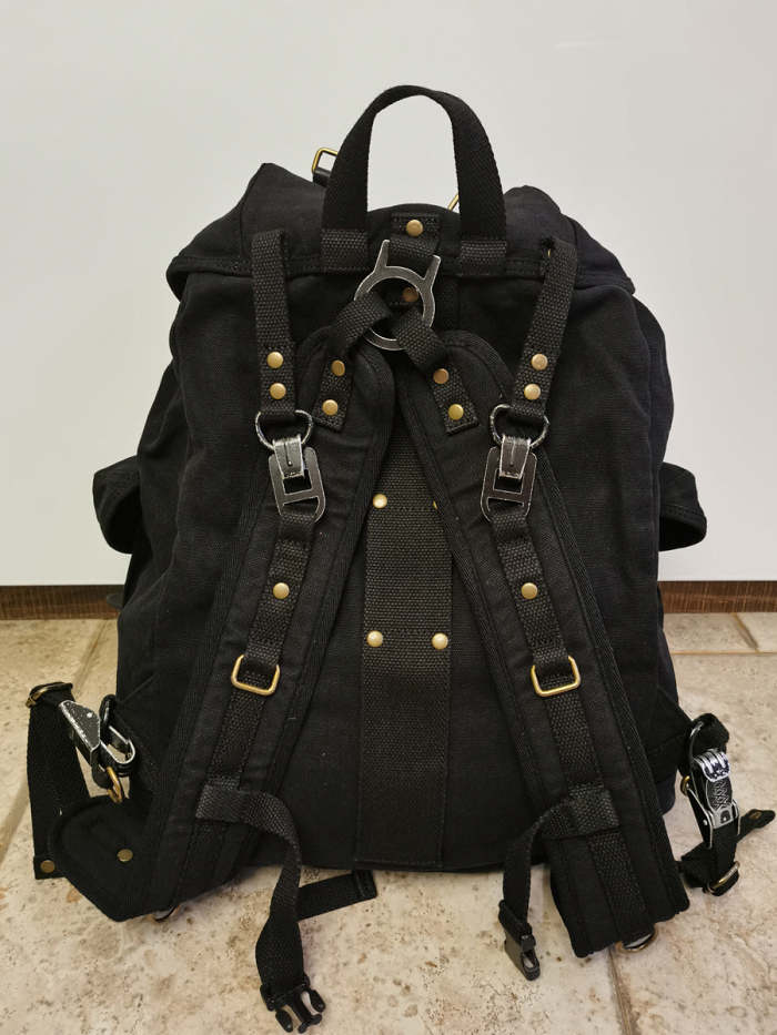 Khaki Mens Canvas Travel Backpack Canvas EDC Backpack Hiking Backpacks for Men