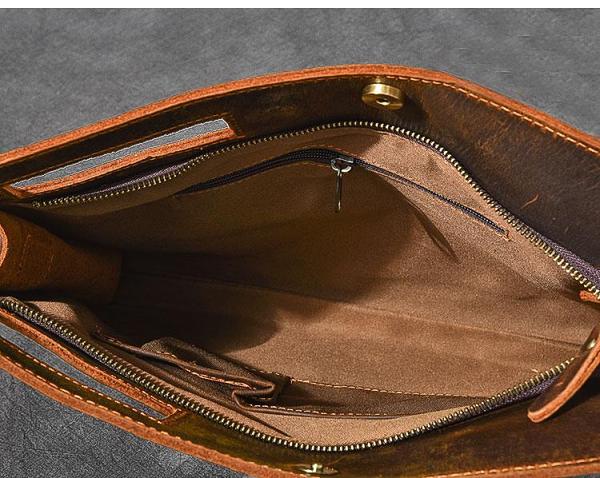 Large Leather Clutch Bag Mens Convertible Crossbody Bag Leather Messenger Bag For Men