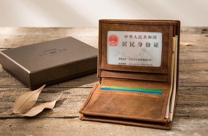 Cool Leather Vintage Mens Slim Small Wallets Zipper billfold Wallets for Men