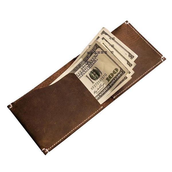 Leather Men Slim Small Wallet Bifold Small Vintage Wallet for Men