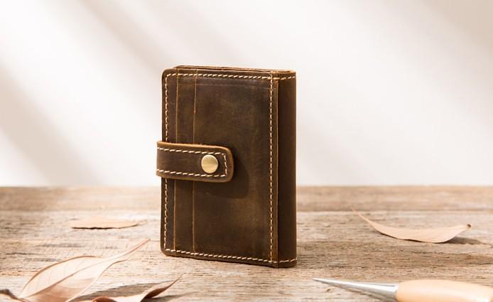Leather Mens Card Holder Slim Front Pocket Wallets Card Wallet for Men