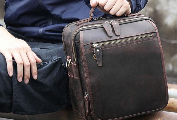 VINTAGE LEATHER MENS Camera Bag Small Cool SHOULDER BAG HANDBAG FOR MEN