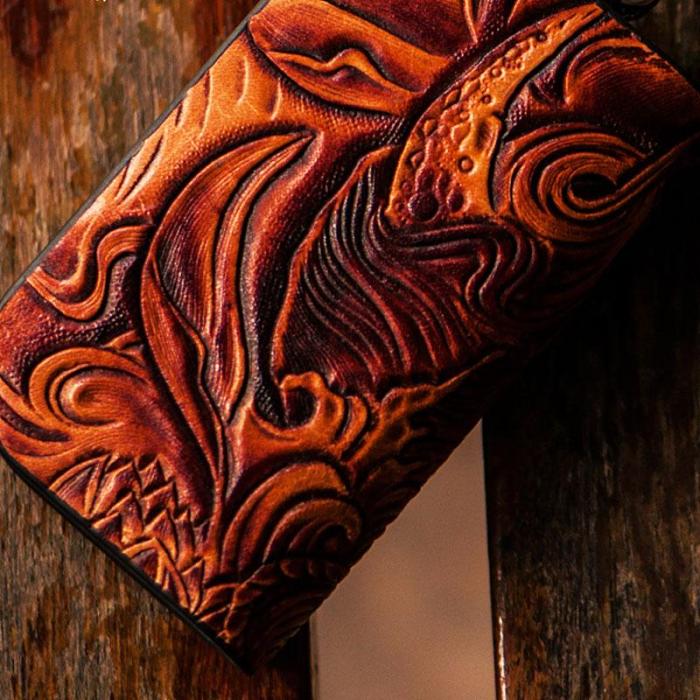 Handmade Leather Biker Mens Cool Car Key Wallet Coin Wallet Pouch Car KeyChain for Men