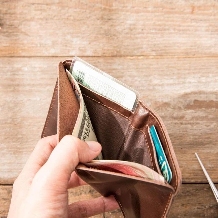 Cool Leather Mens Small Wallets Bifold Slim Front Pocket Wallet for Men