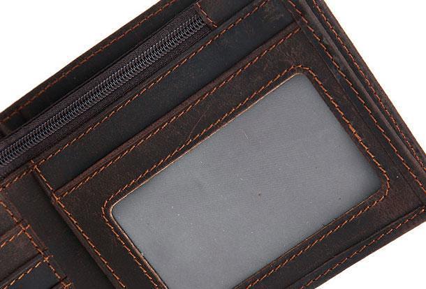 Genuine Leather Mens Wallet Cool billfold Slim Bifold Wallet Card Wallet Purse for Mens