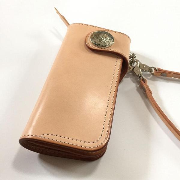 Handmade Leather Biker Wallet Mens Cool Chain Wallet Trucker Wallet with Chain