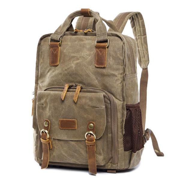 Green LARGE CANVAS WATERPROOF 15'' MENS DSLR CAMERA BAG CANON CAMERA BACKPACK NIKON CAMERA BAG FOR Women