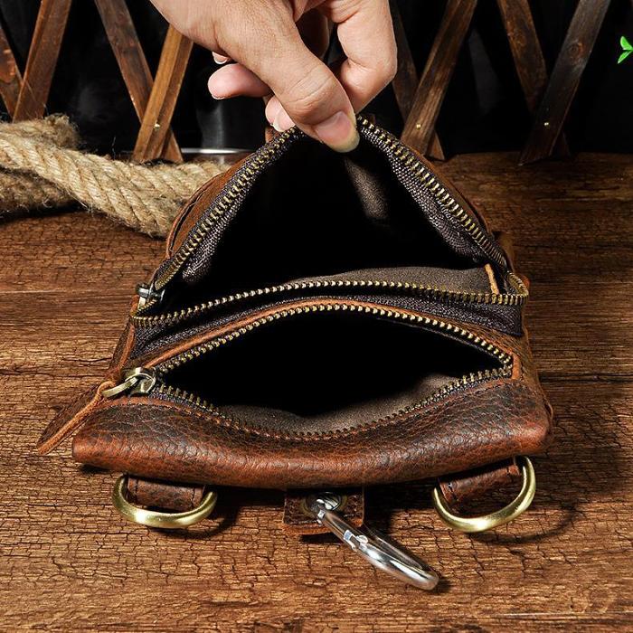 Leather Mens Belt Pouches Cell Phone Holsters Waist Bag BELT BAG Shoulder Bag For Men
