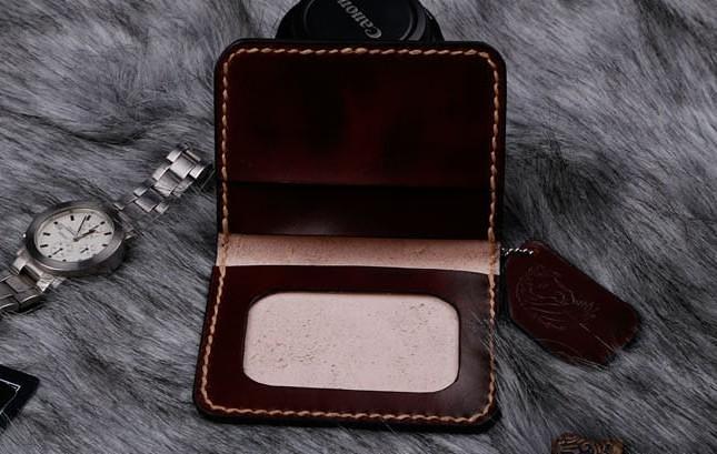Leather Mens Slim Front Pocket Bifold Small Wallets Card Wallet for Men