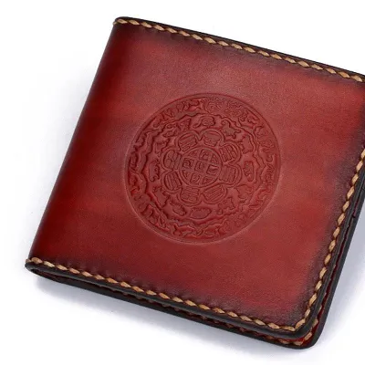 Handmade Leather Tooled Mens billfold Wallet Cool Leather Wallet Slim Wallet for Men